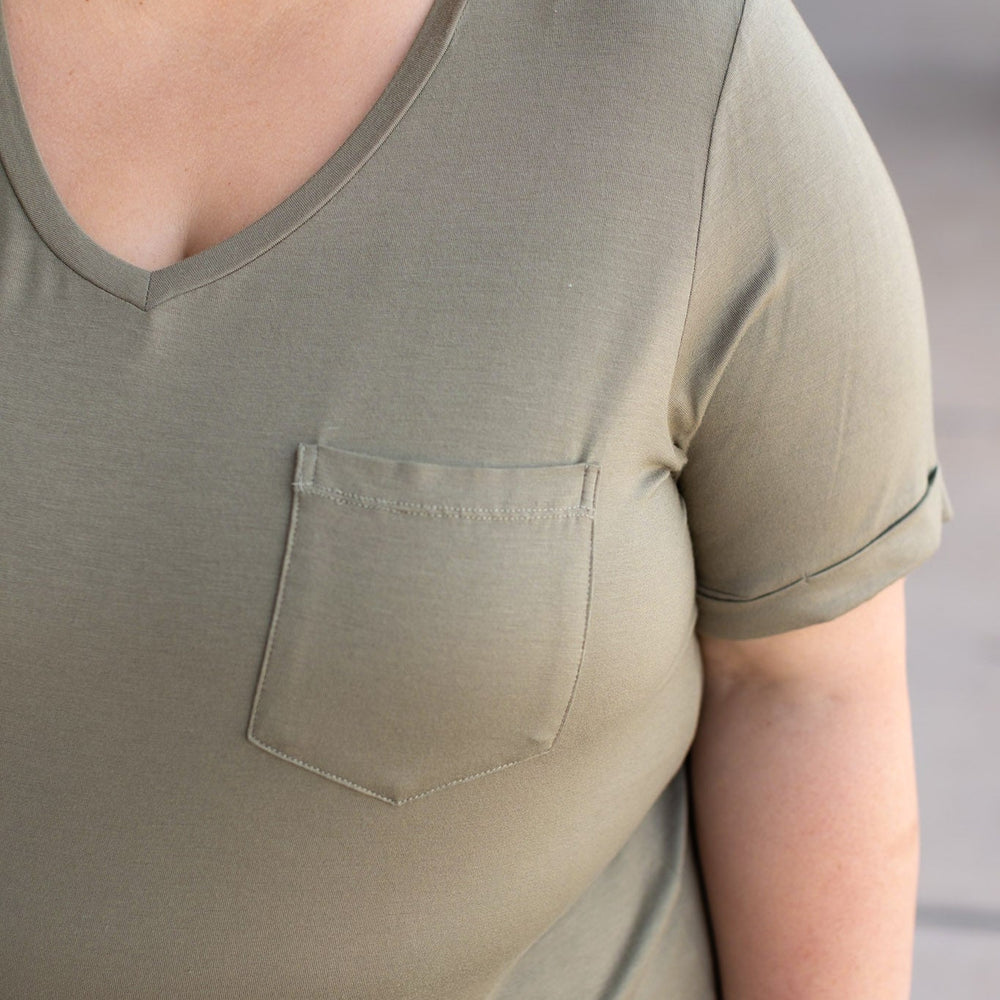 
                      
                        Sophie Pocket Tee - Olive
                      
                    