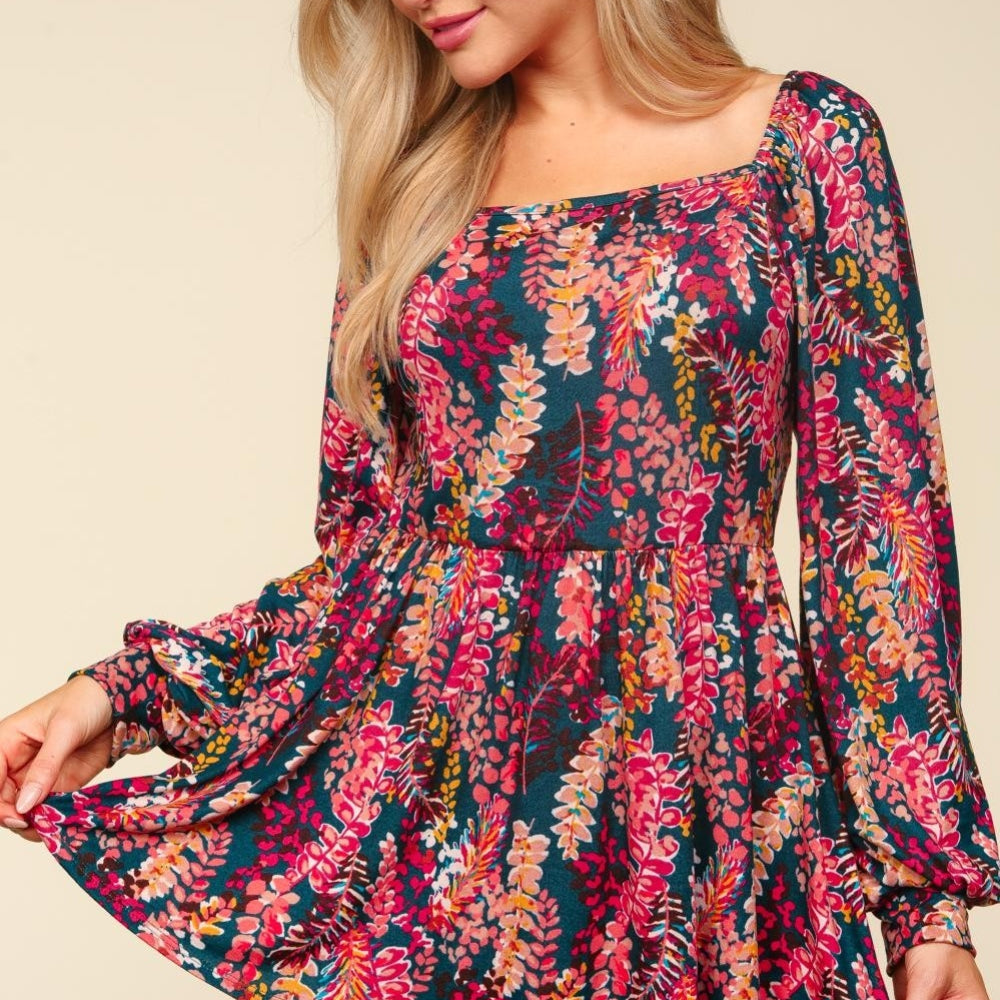 
                      
                        Chic & Blooming: Peplum Floral Square Neck Blouse
                      
                    