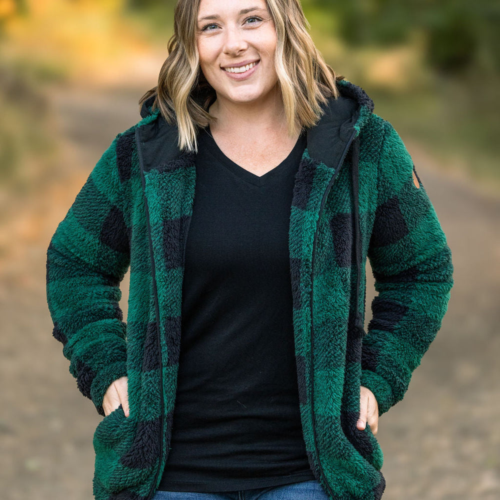 
                      
                        Sherpa Fullzip Hoodie - Green Plaid
                      
                    