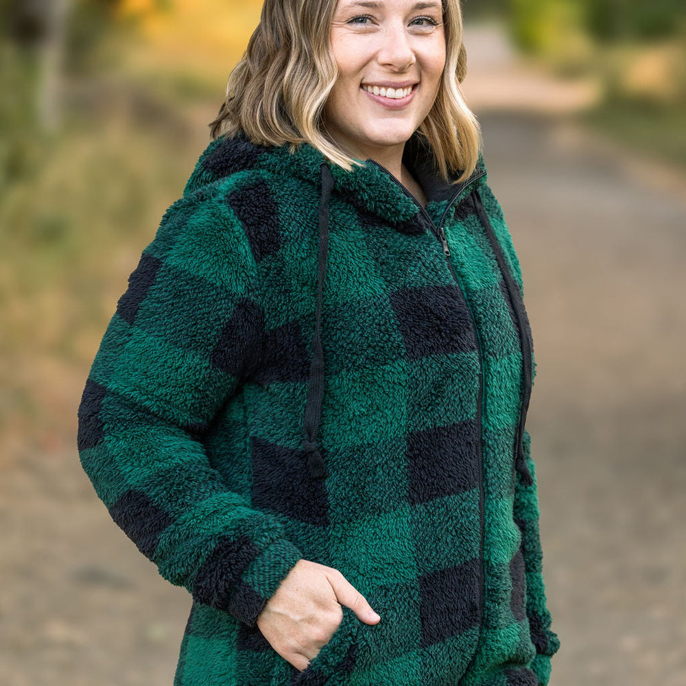 
                      
                        Sherpa Fullzip Hoodie - Green Plaid
                      
                    