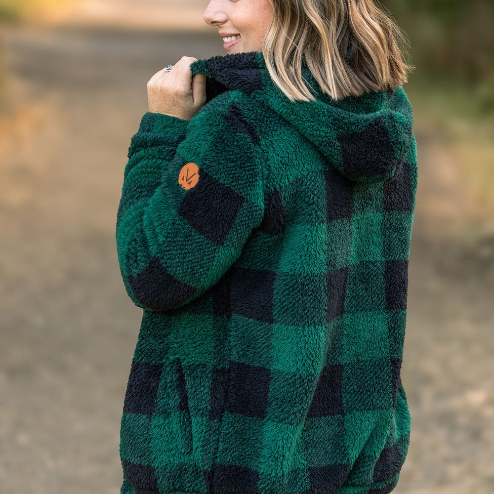 
                      
                        Sherpa Fullzip Hoodie - Green Plaid
                      
                    