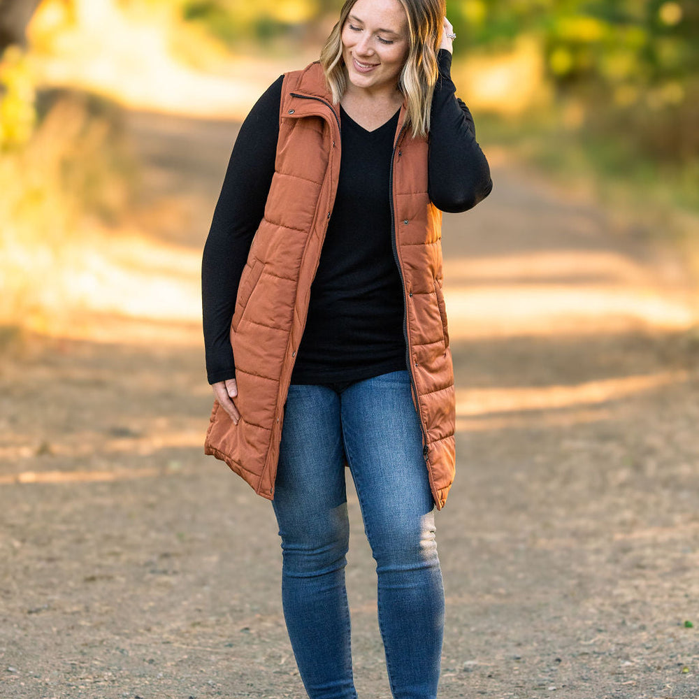 
                      
                        Harlow Long Vest - Cinnamon
                      
                    