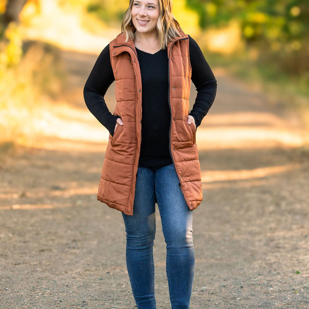 
                      
                        Harlow Long Vest - Cinnamon
                      
                    