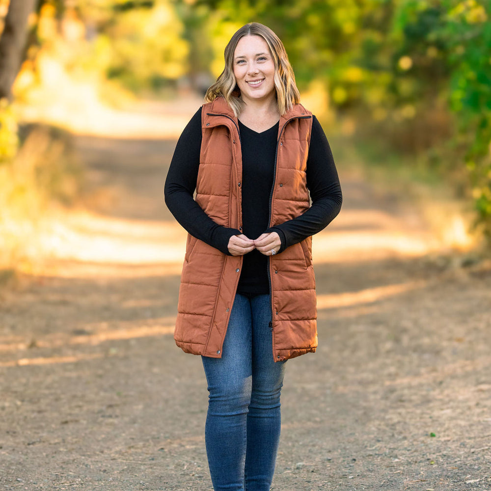 
                      
                        Harlow Long Vest - Cinnamon
                      
                    