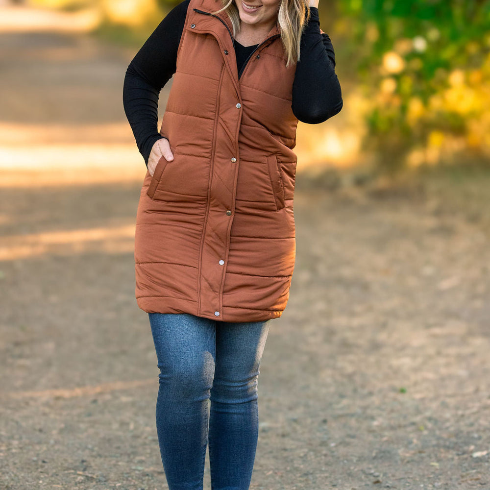 
                      
                        Harlow Long Vest - Cinnamon
                      
                    