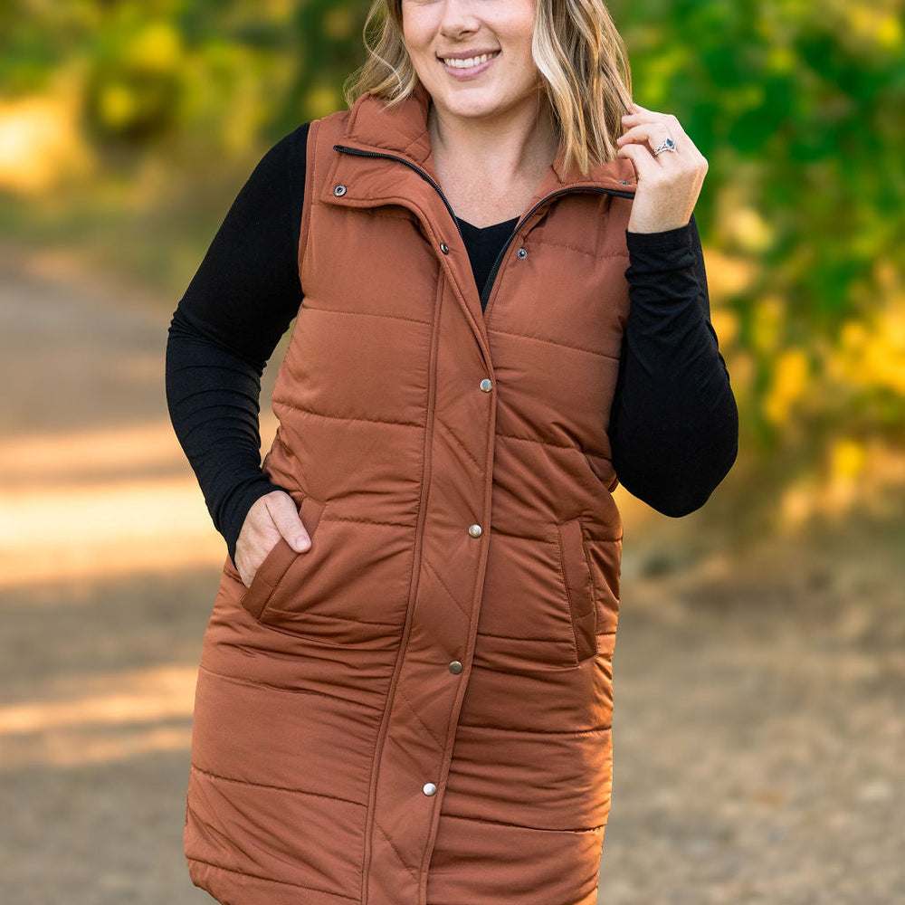 
                      
                        Harlow Long Vest - Cinnamon
                      
                    