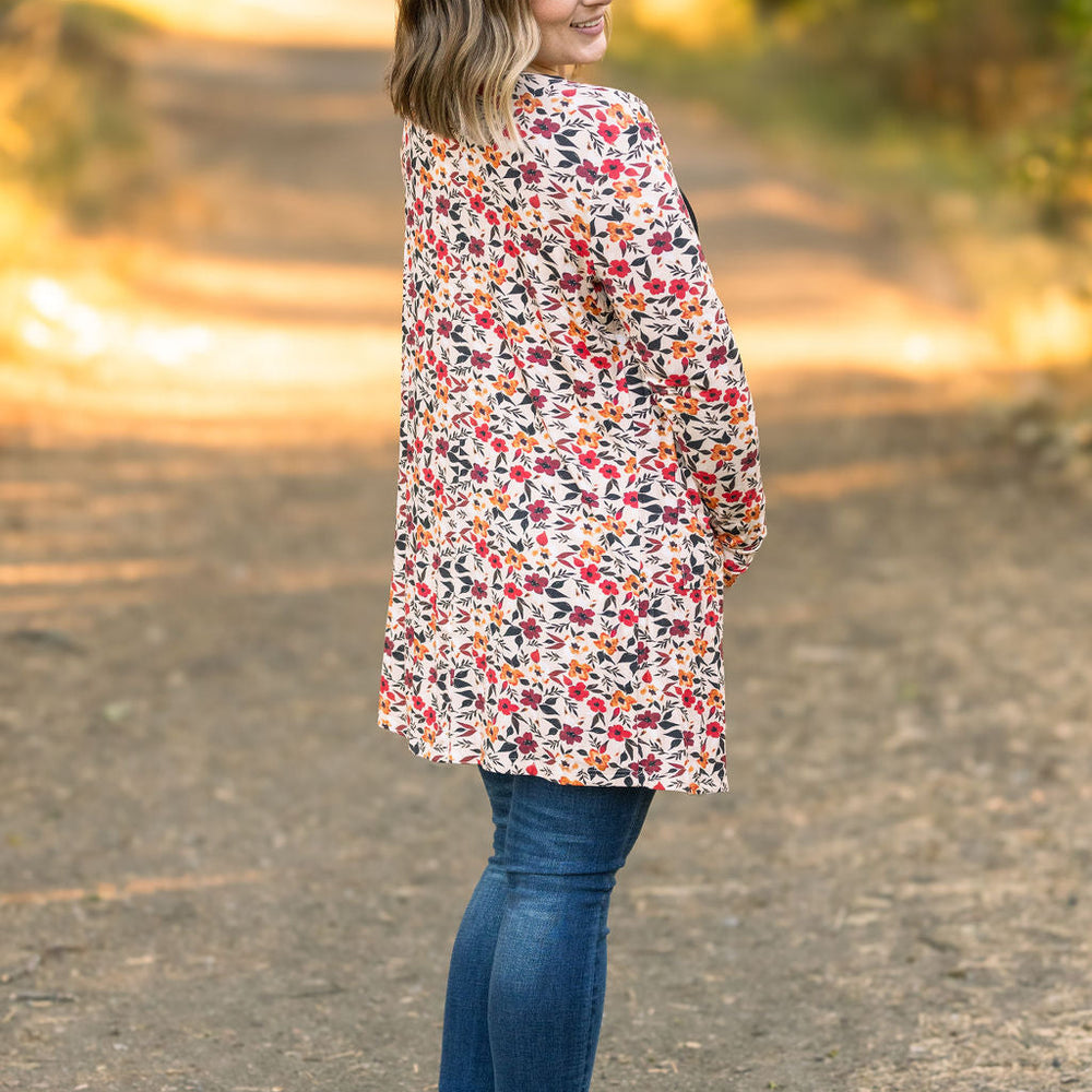 
                      
                        Classic Cardigan - Red Floral
                      
                    