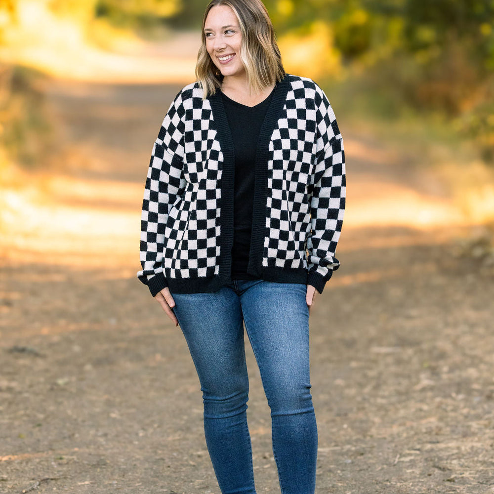 
                      
                        Black Checker Cardigan
                      
                    