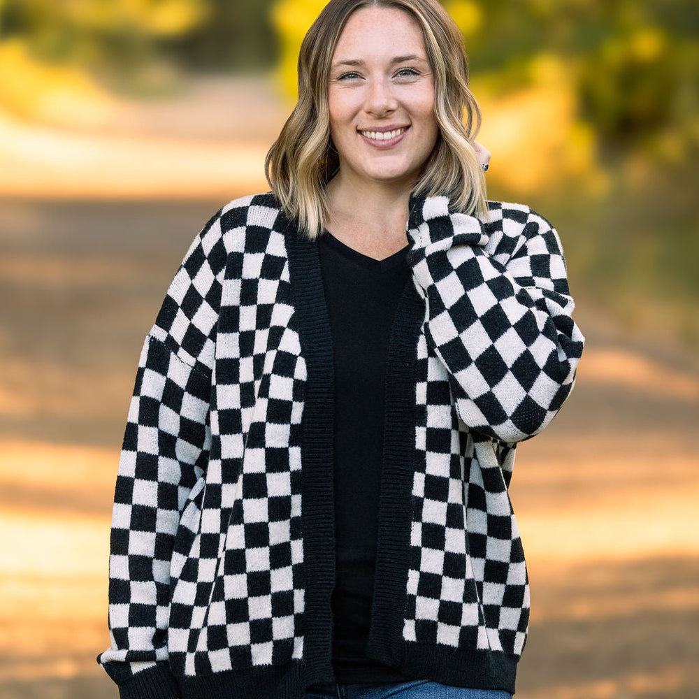 
                      
                        Black Checker Cardigan
                      
                    