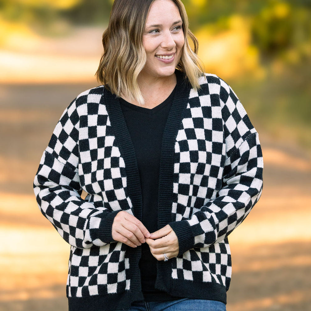 
                      
                        Black Checker Cardigan
                      
                    