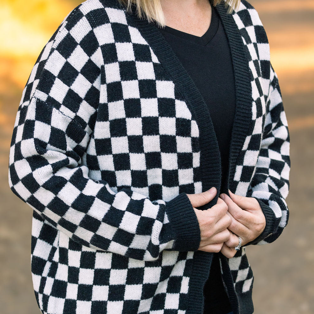 
                      
                        Black Checker Cardigan
                      
                    