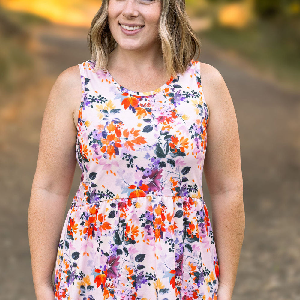 
                      
                        Renee Ruffle Tank - Fall Floral Leaves
                      
                    