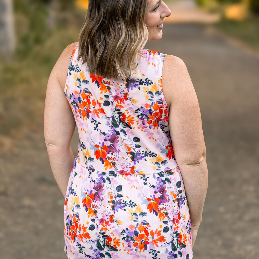 
                      
                        Renee Ruffle Tank - Fall Floral Leaves
                      
                    