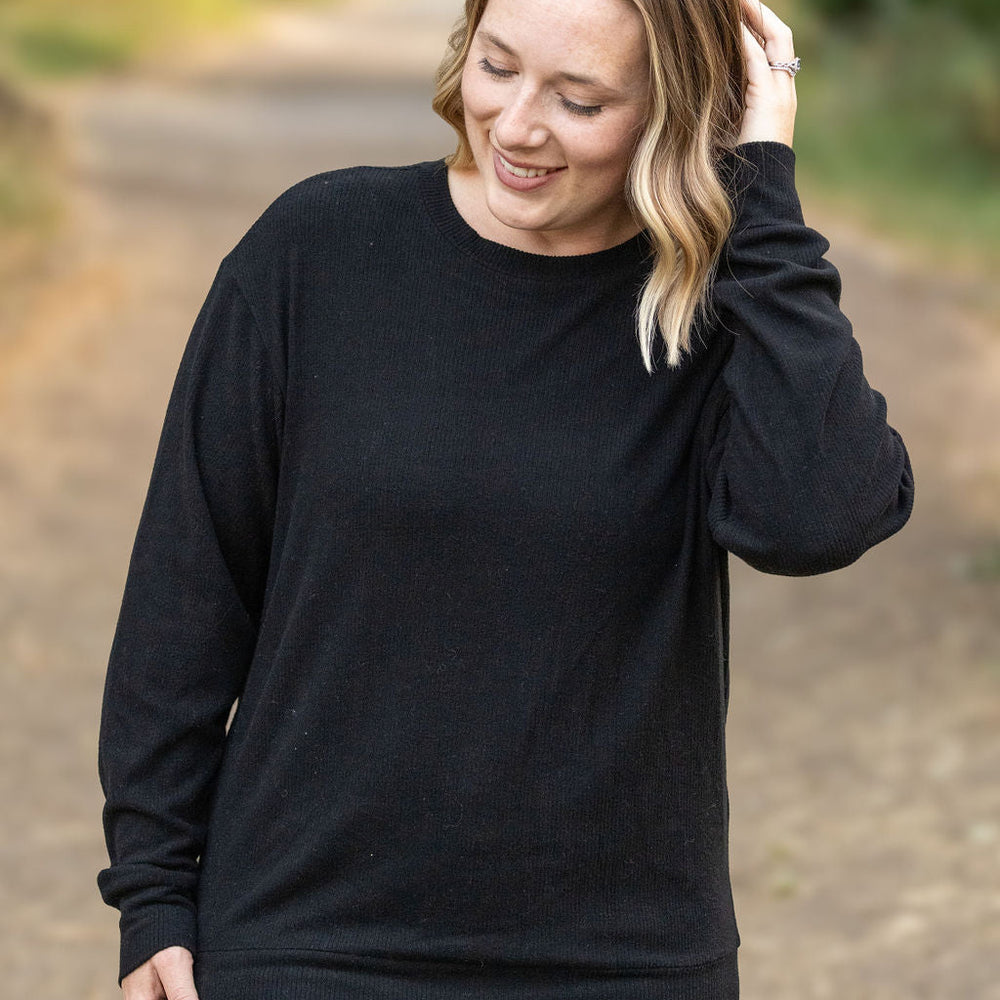 
                      
                        Corrine Ribbed Pullover Top - Black
                      
                    