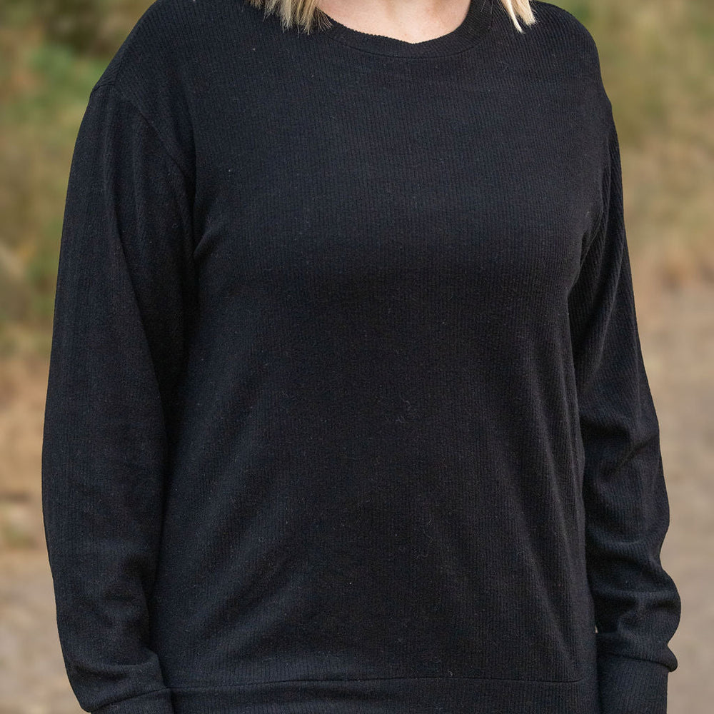 
                      
                        Corrine Ribbed Pullover Top - Black
                      
                    