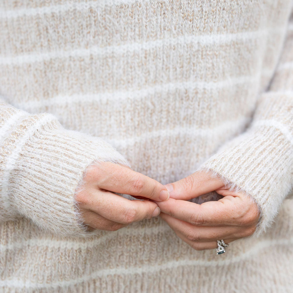 
                      
                        Cozy Striped Sweater - Natural
                      
                    