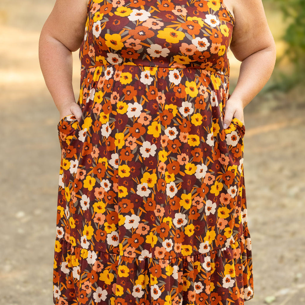 
                      
                        Bailey Dress - Brown Fall Floral
                      
                    