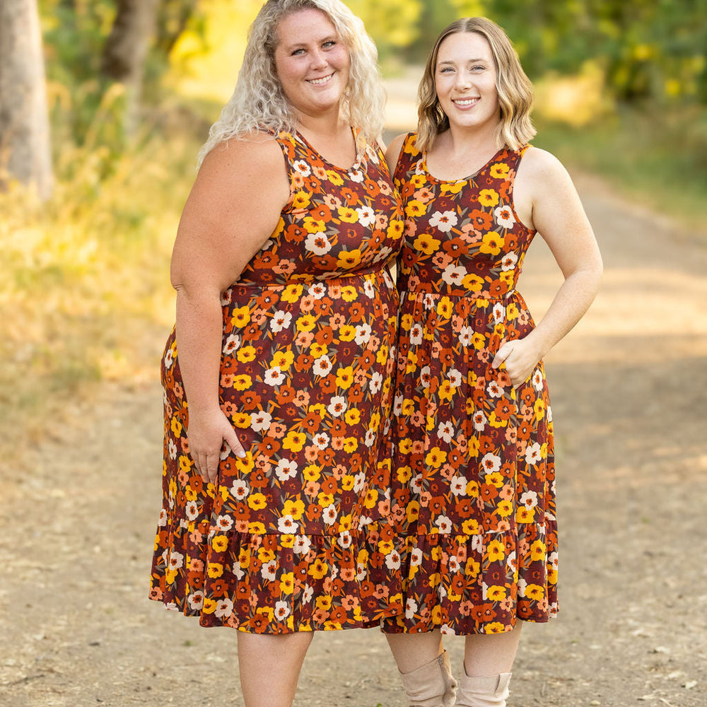 
                      
                        Bailey Dress - Brown Fall Floral
                      
                    