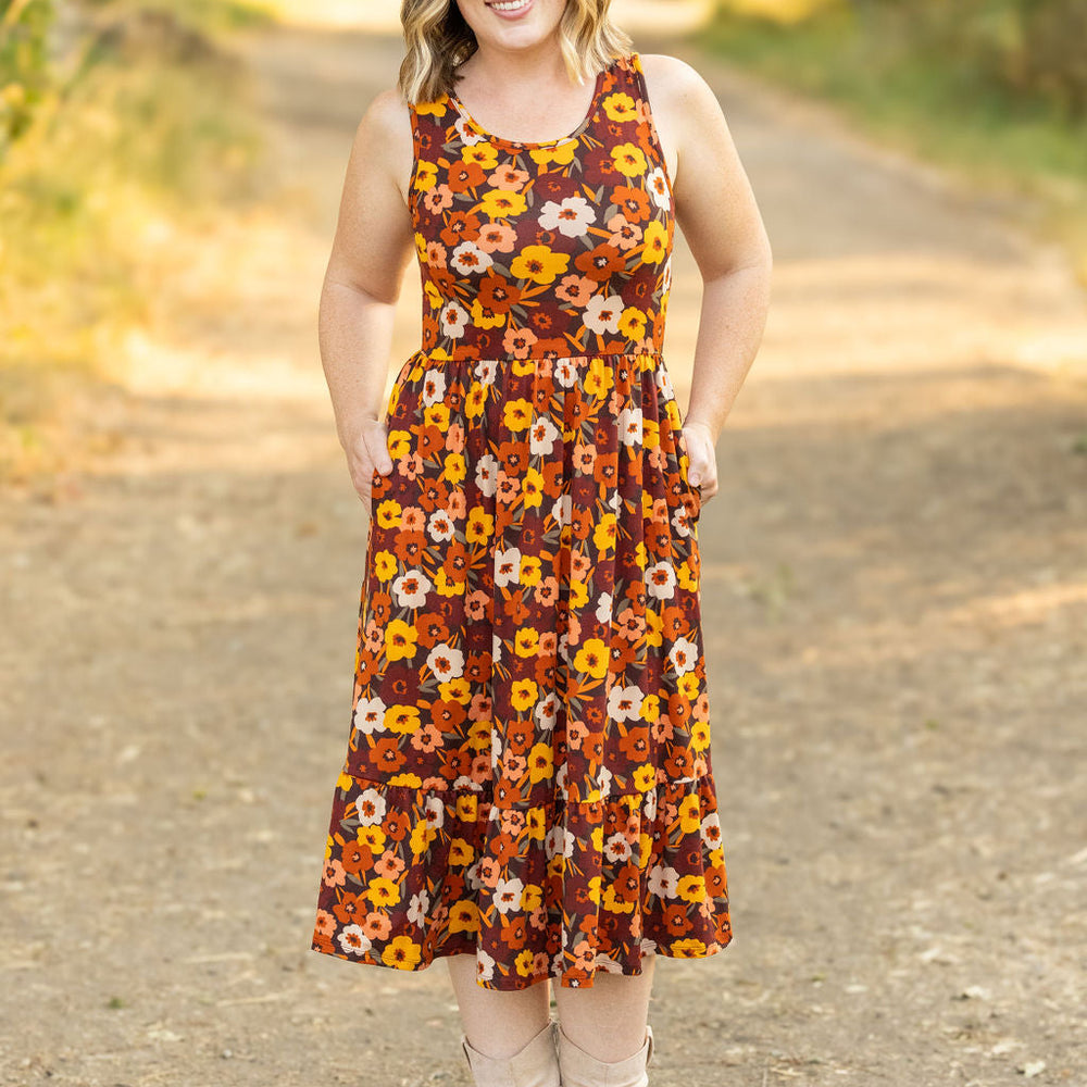 
                      
                        Bailey Dress - Brown Fall Floral
                      
                    