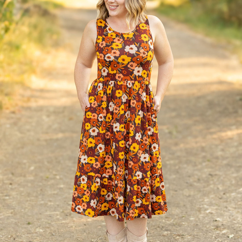 
                      
                        Bailey Dress - Brown Fall Floral
                      
                    