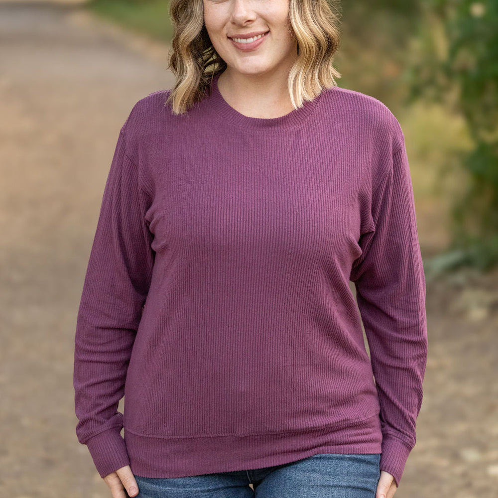 
                      
                        Corrine Ribbed Pullover Top - Plum
                      
                    