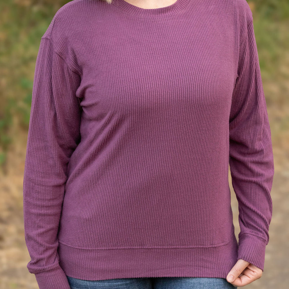 
                      
                        Corrine Ribbed Pullover Top - Plum
                      
                    