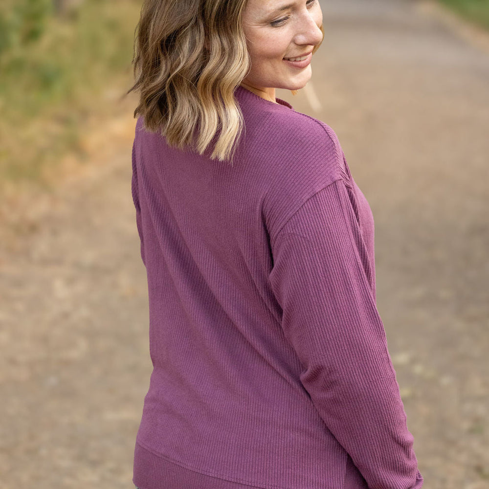 
                      
                        Corrine Ribbed Pullover Top - Plum
                      
                    