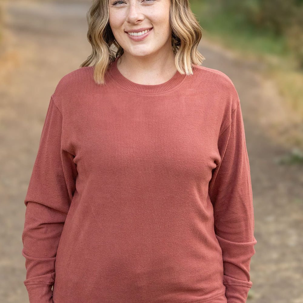 
                      
                        Corrine Ribbed Pullover Top - Terra Cotta
                      
                    