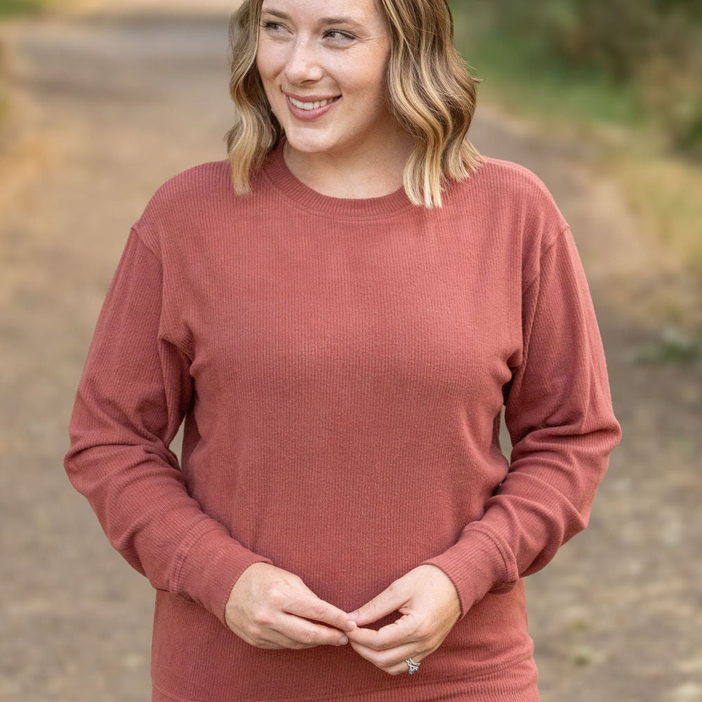 
                      
                        Corrine Ribbed Pullover Top - Terra Cotta
                      
                    