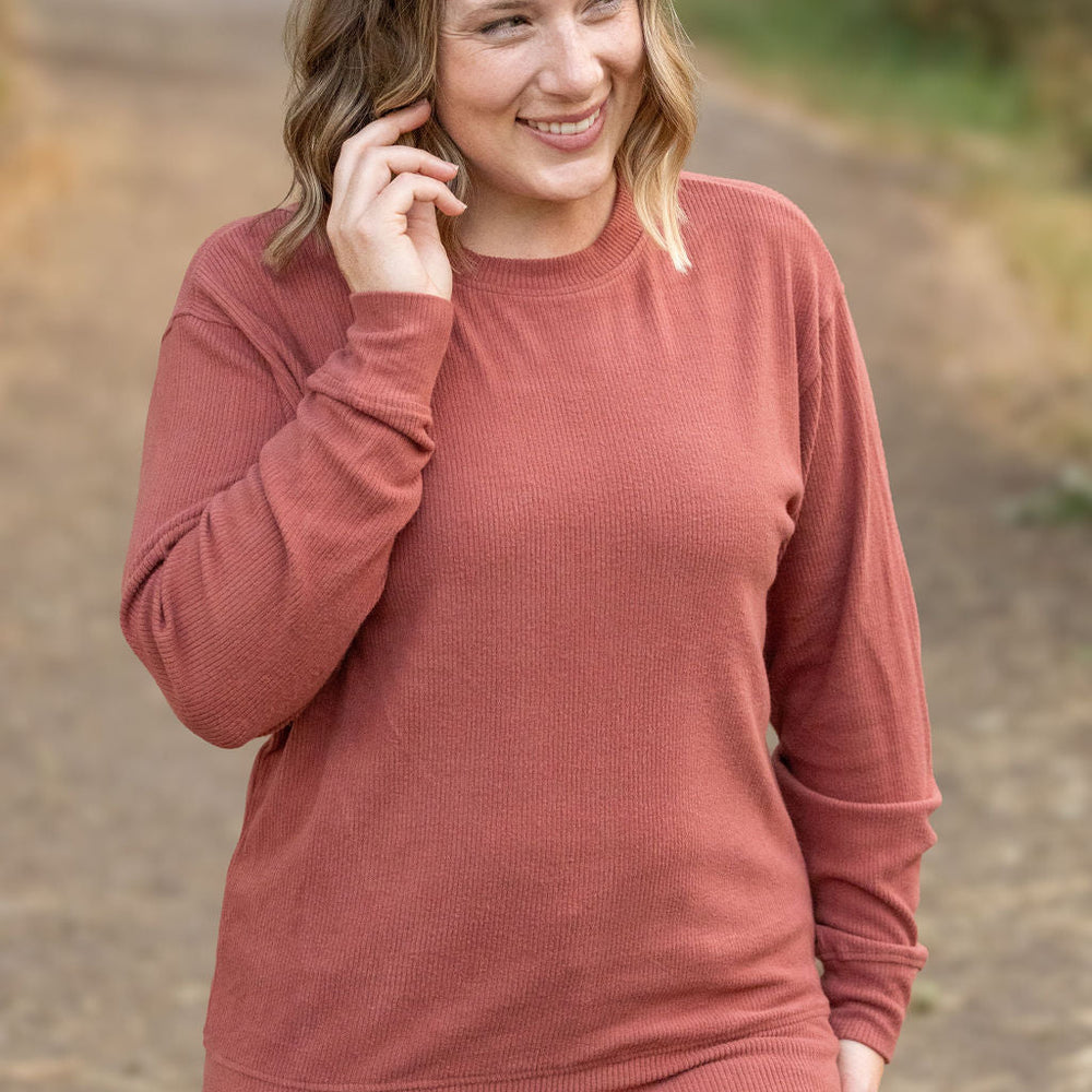 
                      
                        Corrine Ribbed Pullover Top - Terra Cotta
                      
                    