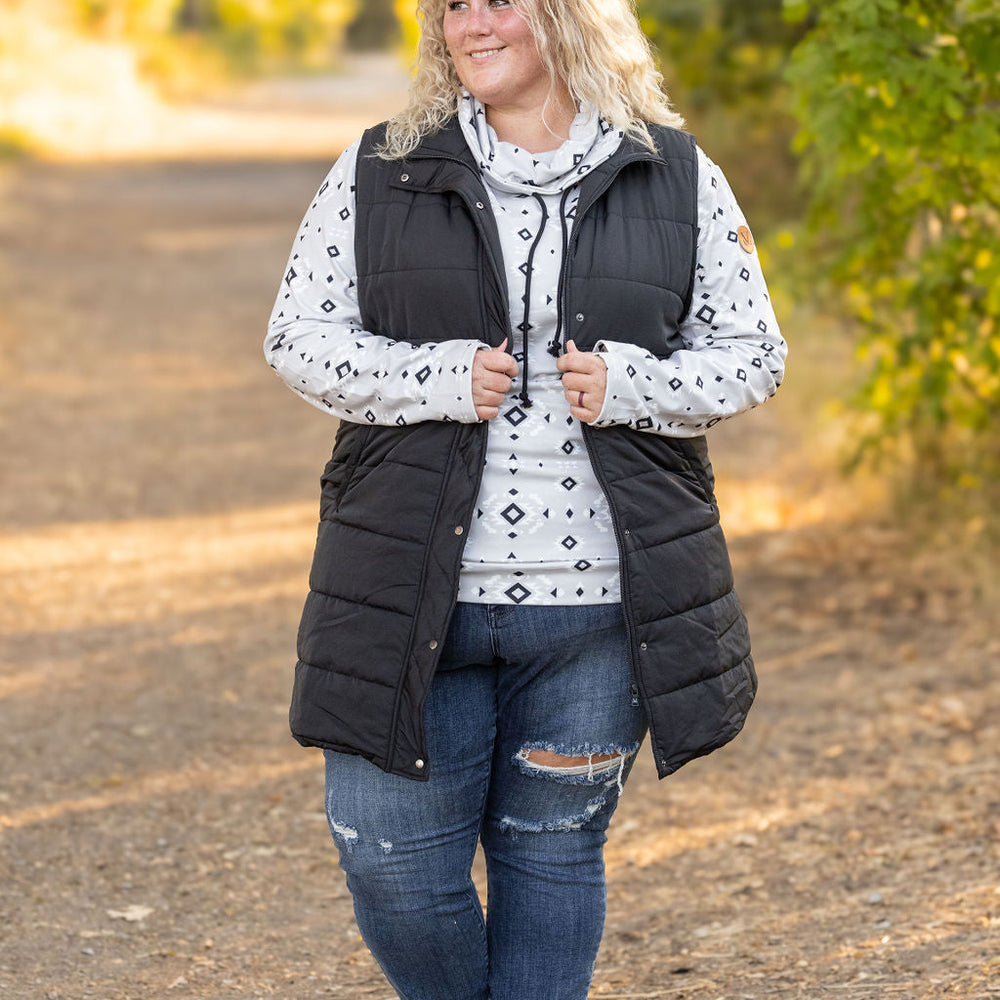 
                      
                        Harlow Long Vest - Black
                      
                    