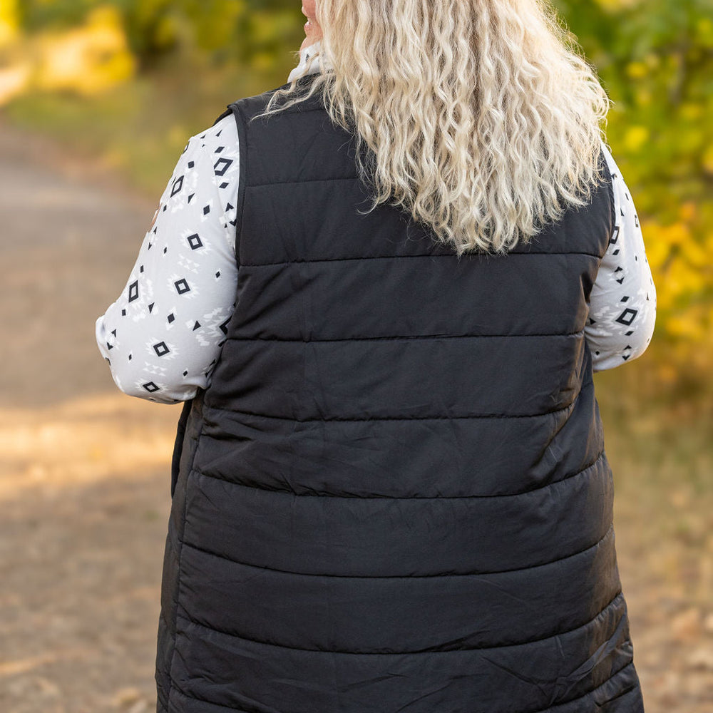 
                      
                        Harlow Long Vest - Black
                      
                    