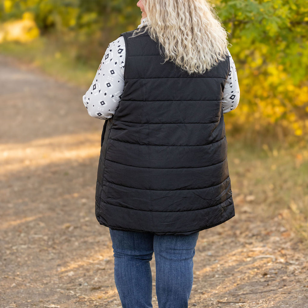 
                      
                        Harlow Long Vest - Black
                      
                    