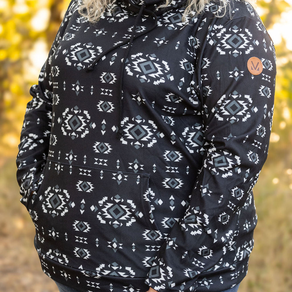 
                      
                        Soft Funnel Neck - Black Geometric
                      
                    