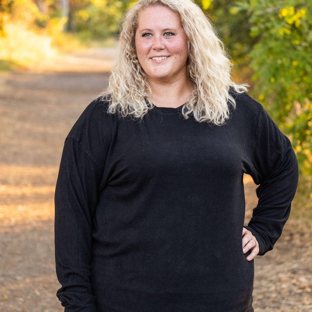 
                      
                        Corrine Ribbed Pullover Top - Black
                      
                    