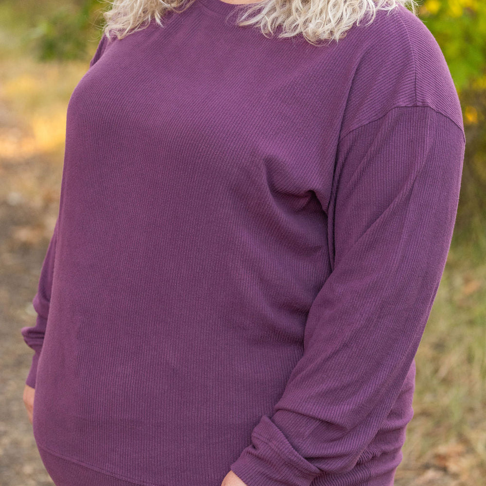 
                      
                        Corrine Ribbed Pullover Top - Plum
                      
                    