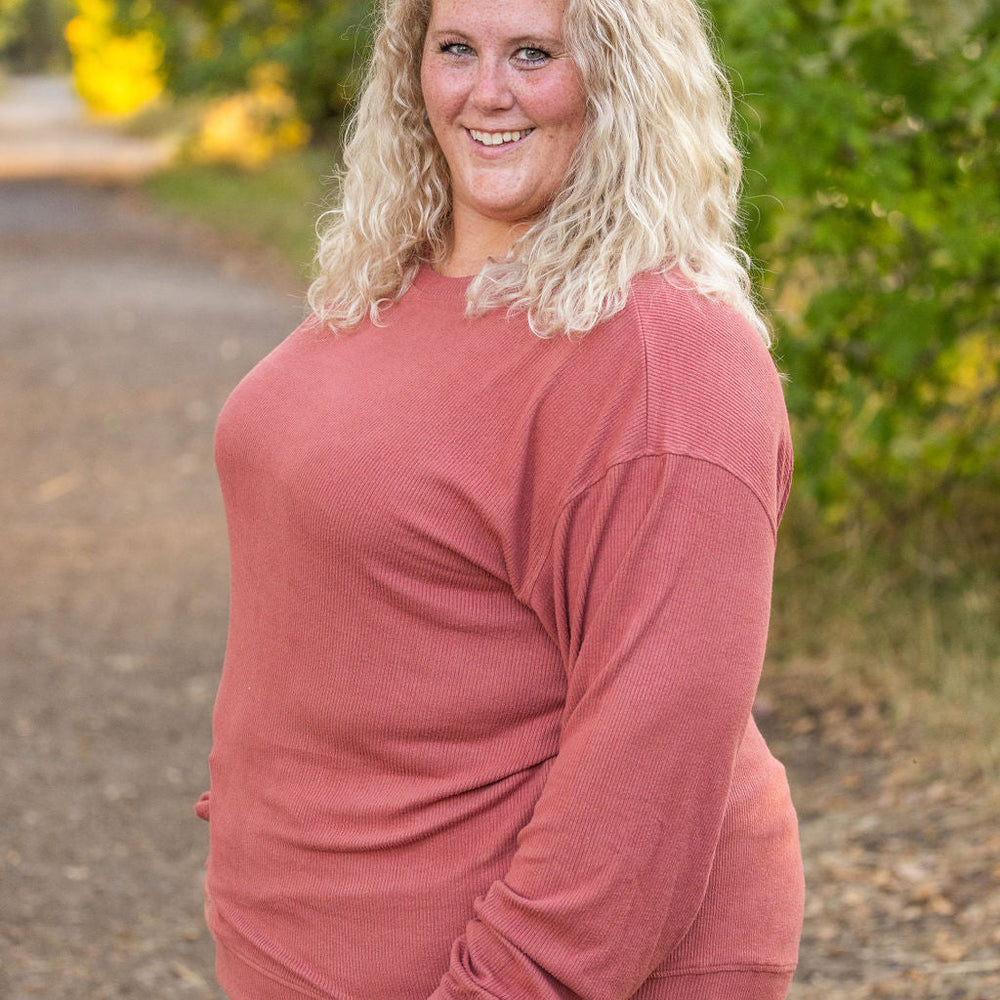 
                      
                        Corrine Ribbed Pullover Top - Terra Cotta
                      
                    