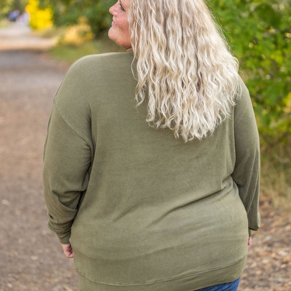 
                      
                        Corrine Ribbed Pullover Top - Olive
                      
                    