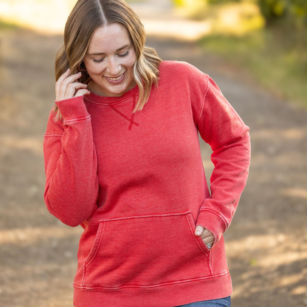 
                      
                        Vintage Wash Pocket Pullover - Red
                      
                    