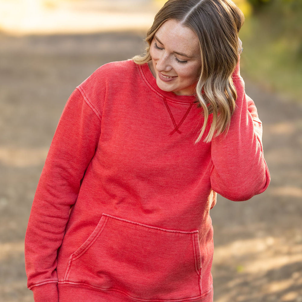 
                      
                        Vintage Wash Pocket Pullover - Red
                      
                    