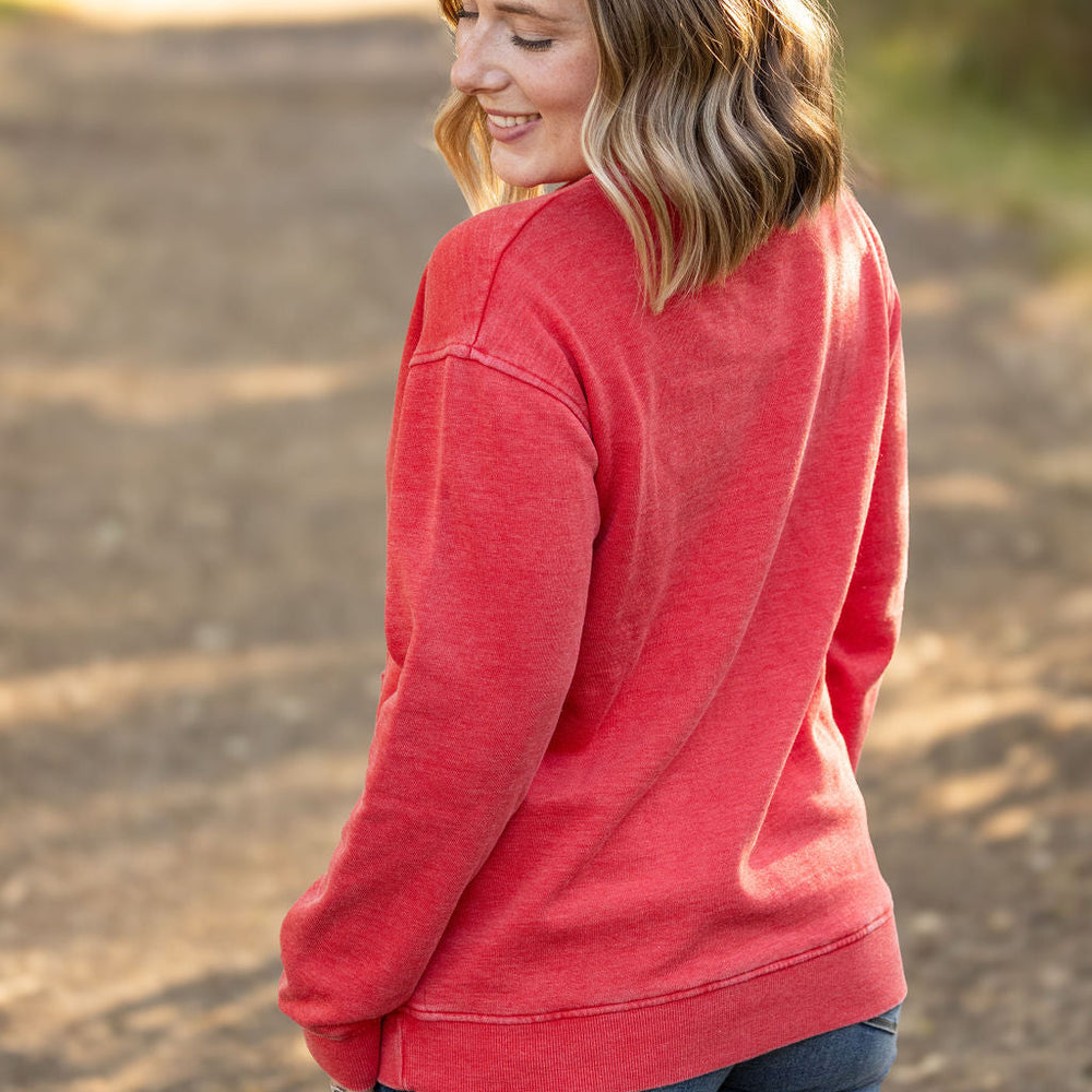 
                      
                        Vintage Wash Pocket Pullover - Red
                      
                    