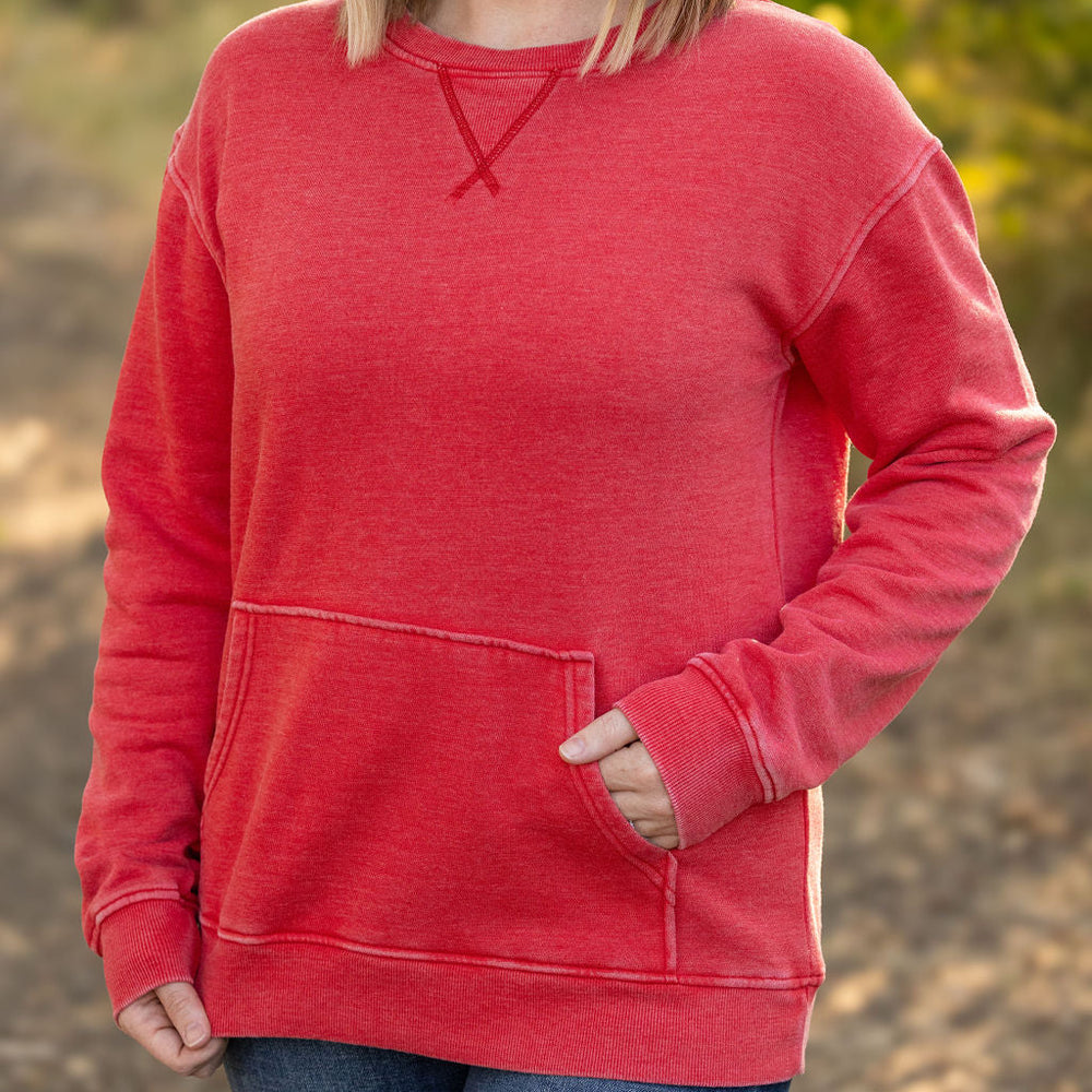 
                      
                        Vintage Wash Pocket Pullover - Red
                      
                    