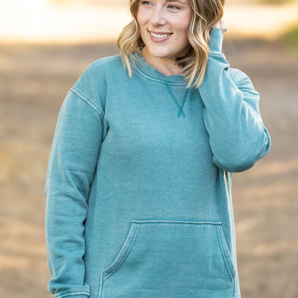 
                      
                        Vintage Wash Pocket Pullover - Teal
                      
                    