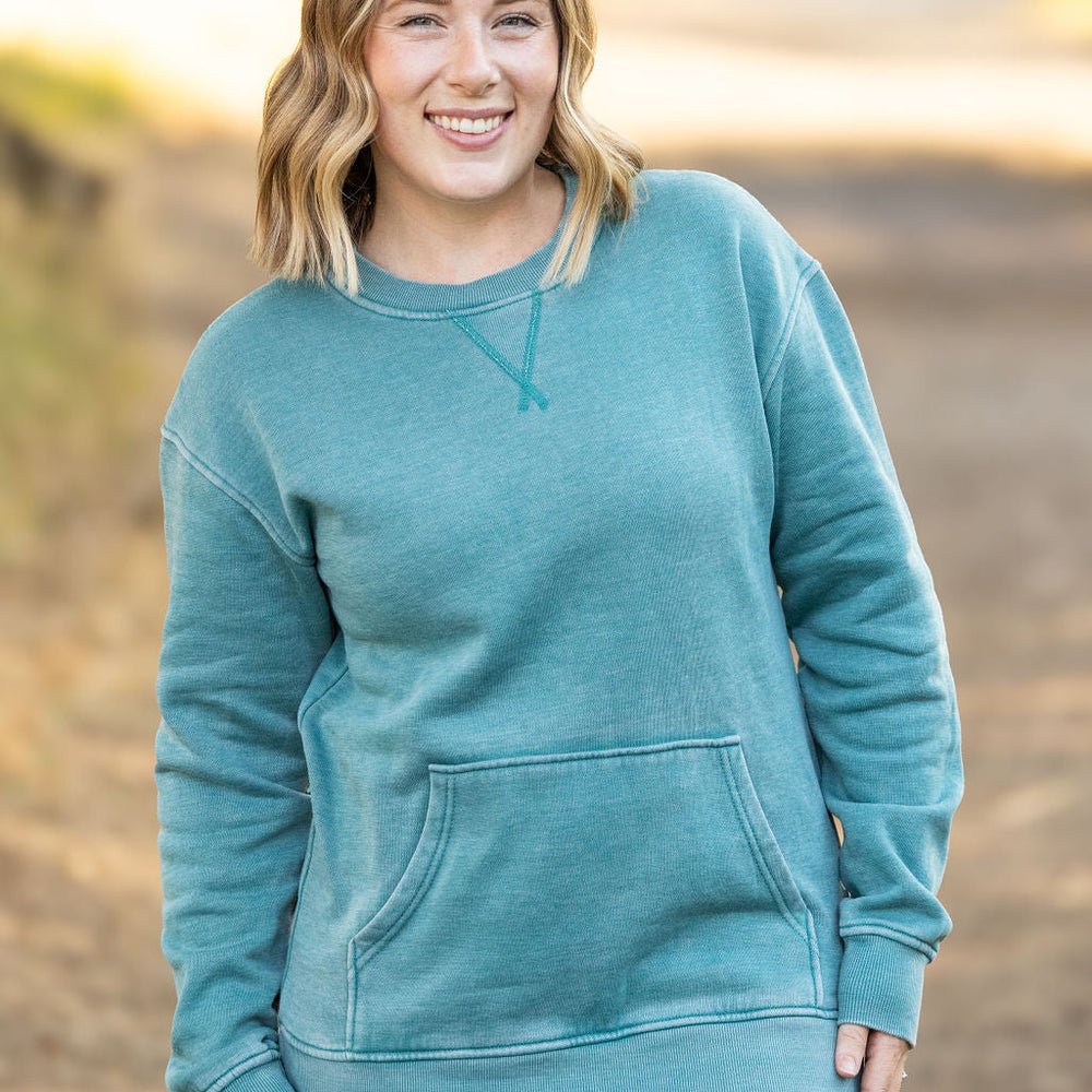 
                      
                        Vintage Wash Pocket Pullover - Teal
                      
                    