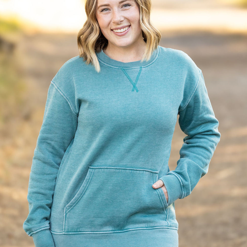 
                      
                        Vintage Wash Pocket Pullover - Teal
                      
                    