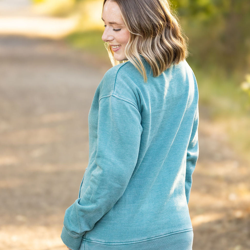 
                      
                        Vintage Wash Pocket Pullover - Teal
                      
                    