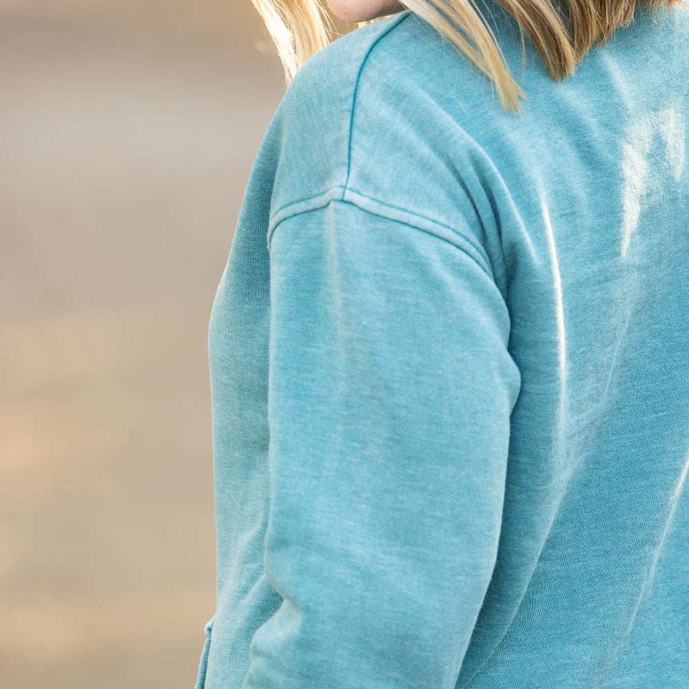 
                      
                        Vintage Wash Pocket Pullover - Teal
                      
                    