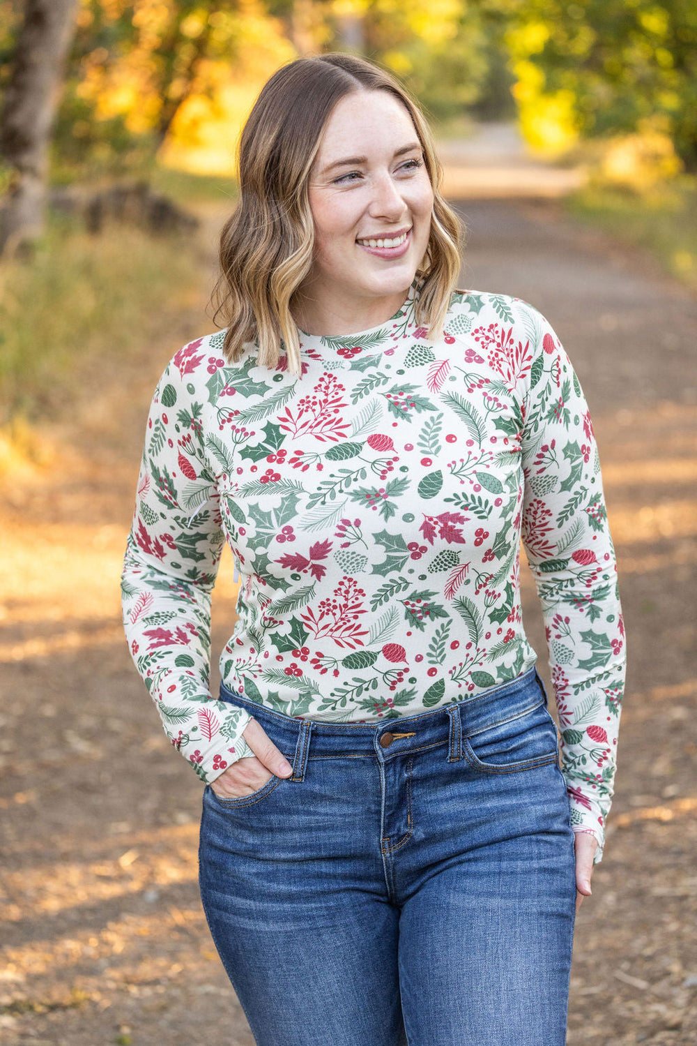 Blair Long Sleeve Top - Holiday Berry