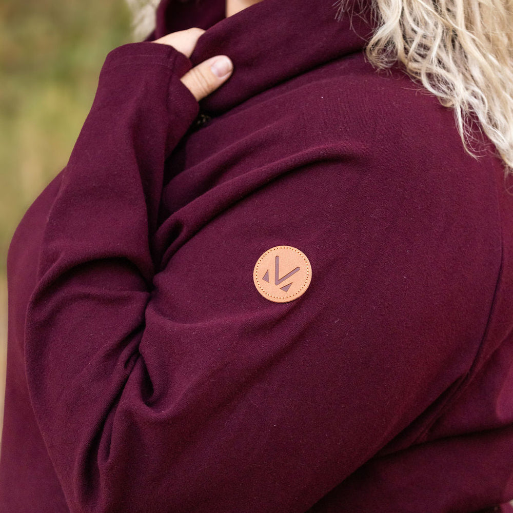 
                      
                        IN STOCK Classic Zoey ZipCowl Sweatshirt - Burgundy
                      
                    