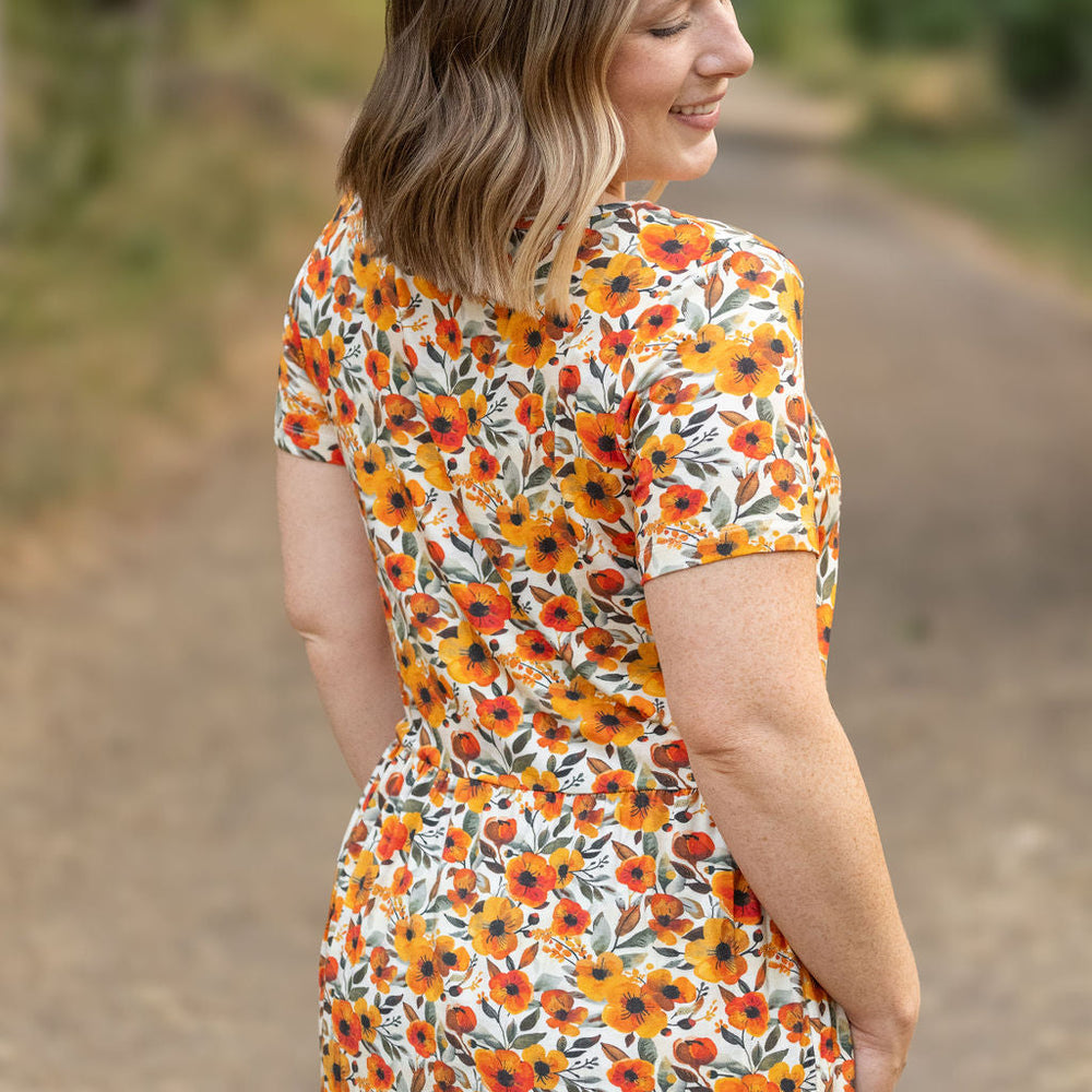 
                      
                        Sarah Ruffle Short Sleeve - Fall Floral
                      
                    